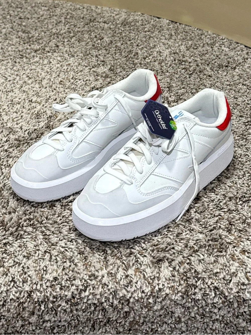 New Balance CT302 sneakers White Low-Top Sneakers with Red Heel Accent